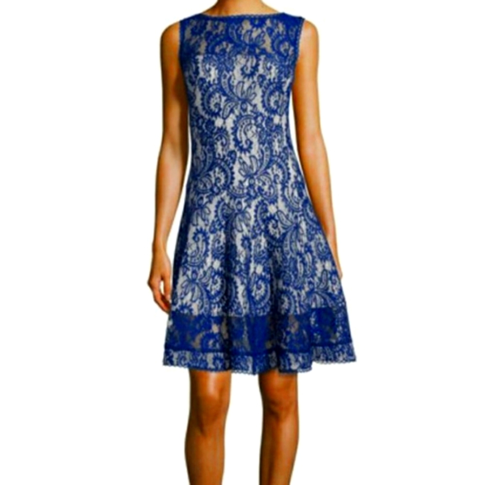 Like new Tadashi Shoji Blue Dress in size large US 10/12